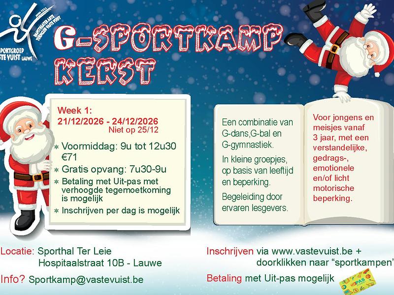G-sportkamp Voormiddag Kerst 2026 - week 1