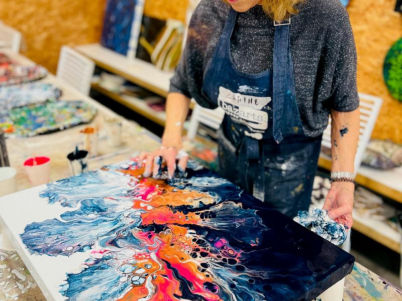 Acrylic Pouring Dagopleiding – Ring, Ribbon & Dutch Pour met Cellen (november)
